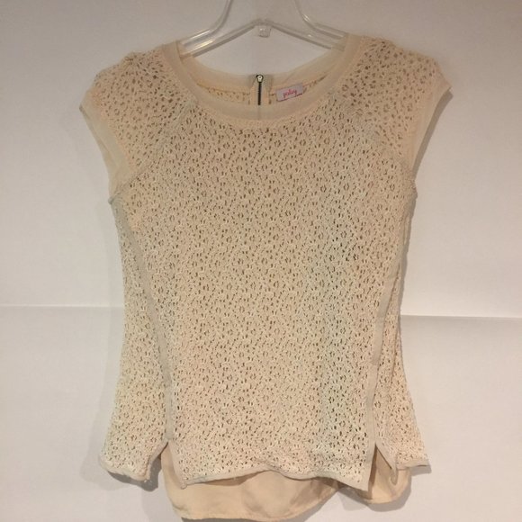 Pixley Tops - Pixley Yuli Lace Cap Sleeve Blouse Camisole Large